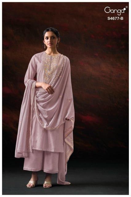 Ganga prishael 4677 creations dress materials wholesale